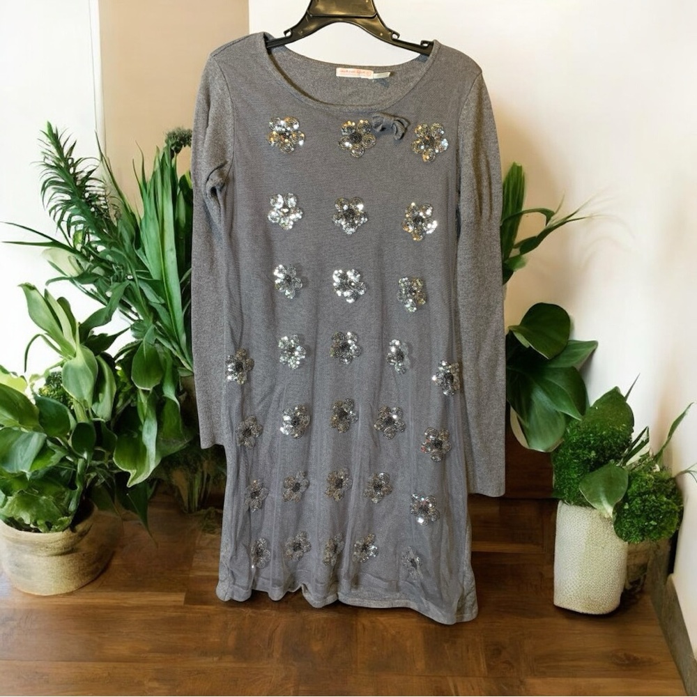 Deux par Deux Gray Dress with Silver Accents